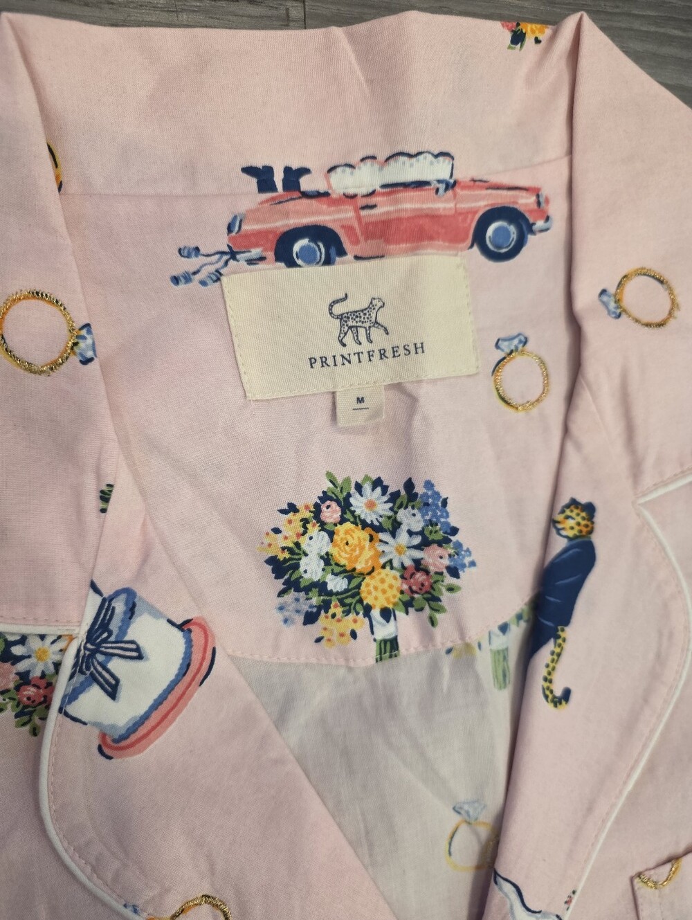 $148 Printfresh Short PJ Set in Happily Ever After Sz Medium - Picture 3 of 8